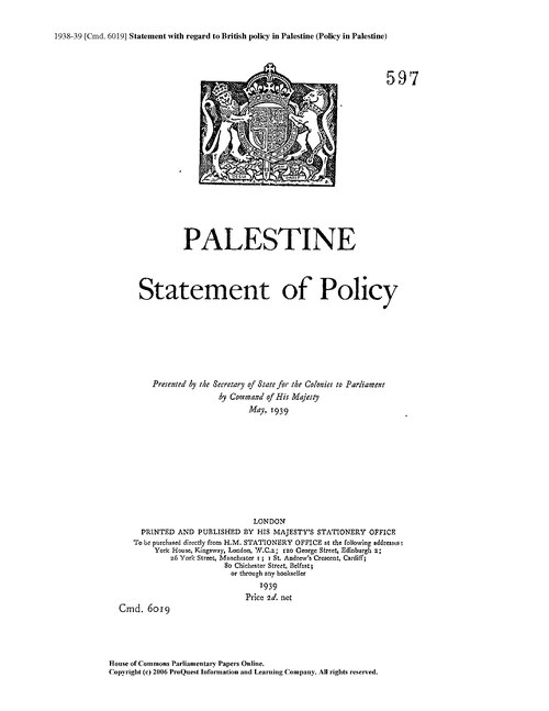 White Paper of 1939